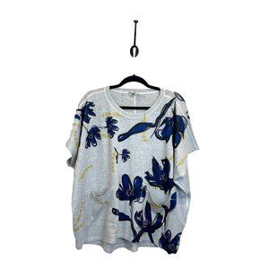 Floral Print Gray Top